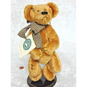 NEW Boyds Teddy Bear 11" PATCHES B BEARILUVED & Doll Stand Bean Stuffed Animal